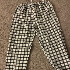 black and white pajama pants